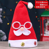 Christmas Eve Gold Velvet Glasses Santa Claus Hat