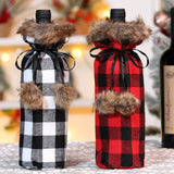 Christmas Wine Bottle Plaid Packing Bag