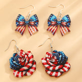Acrylic American Flag Independence Day Earring