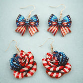 Acrylic American Flag Independence Day Earring