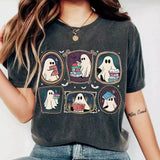 Short Sleeve Halloween Characters Printed T Shirt
