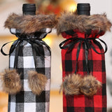 Christmas Wine Bottle Plaid Packing Bag
