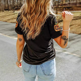 Short Sleeve Pumpkin Printed Casual T Shirt