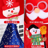 Christmas Eve Gold Velvet Glasses Santa Claus Hat