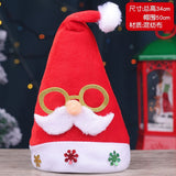 Christmas Eve Gold Velvet Glasses Santa Claus Hat