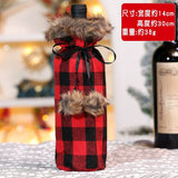 Christmas Wine Bottle Plaid Packing Bag