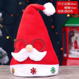 Christmas Eve Gold Velvet Glasses Santa Claus Hat
