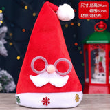 Christmas Eve Gold Velvet Glasses Santa Claus Hat