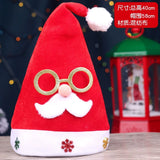 Christmas Eve Gold Velvet Glasses Santa Claus Hat