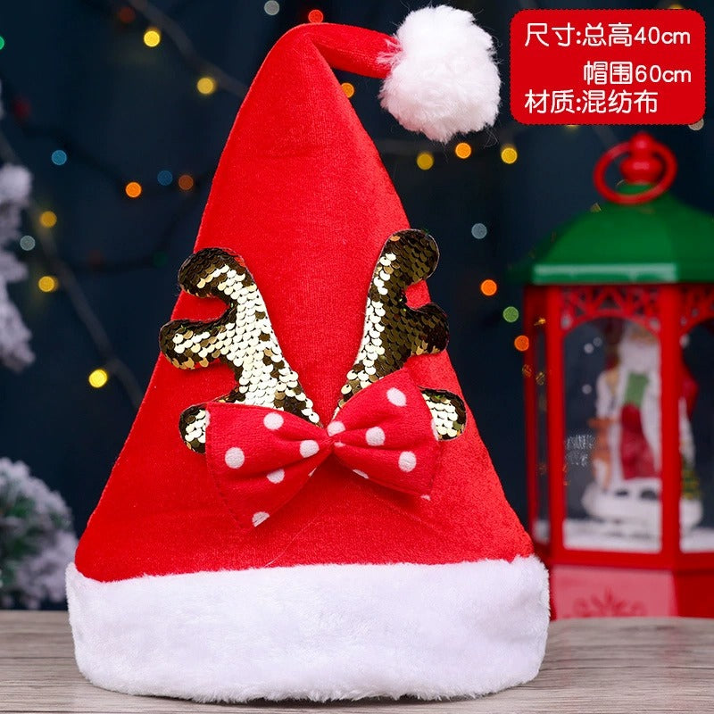 Ribbon Rudolph's Horns Christmas Hat