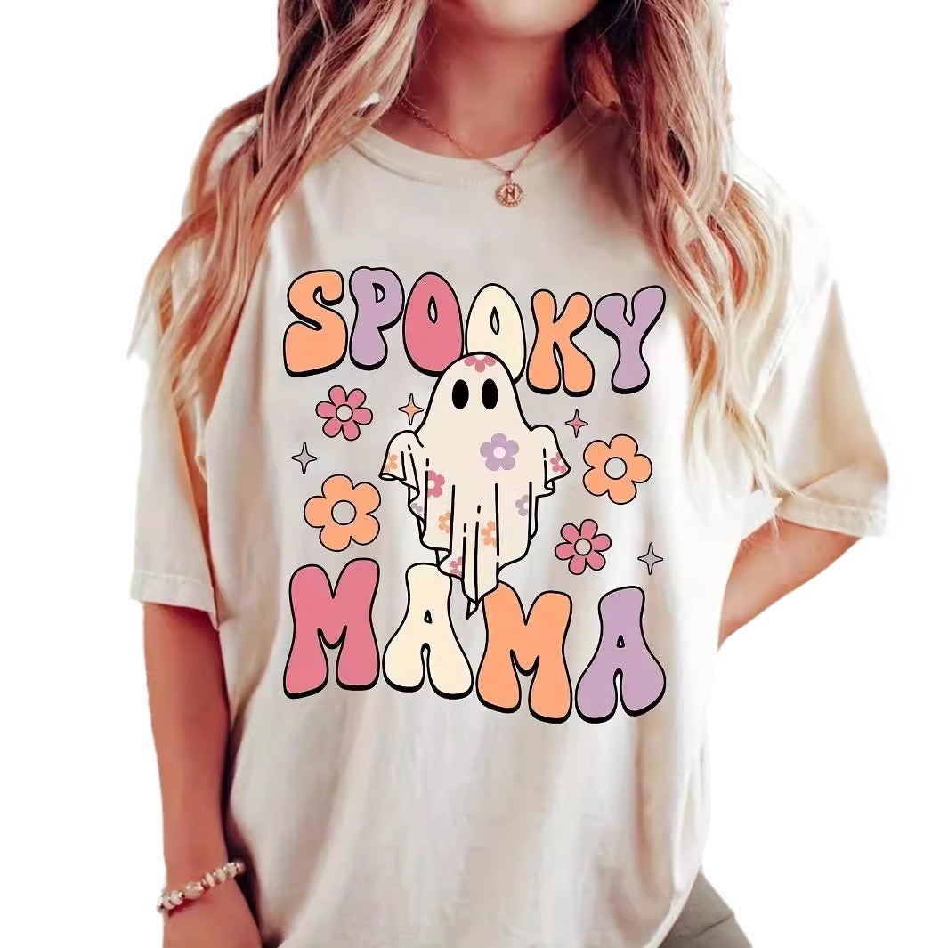 Short Sleeve Ghost Printed Casual T Shirts