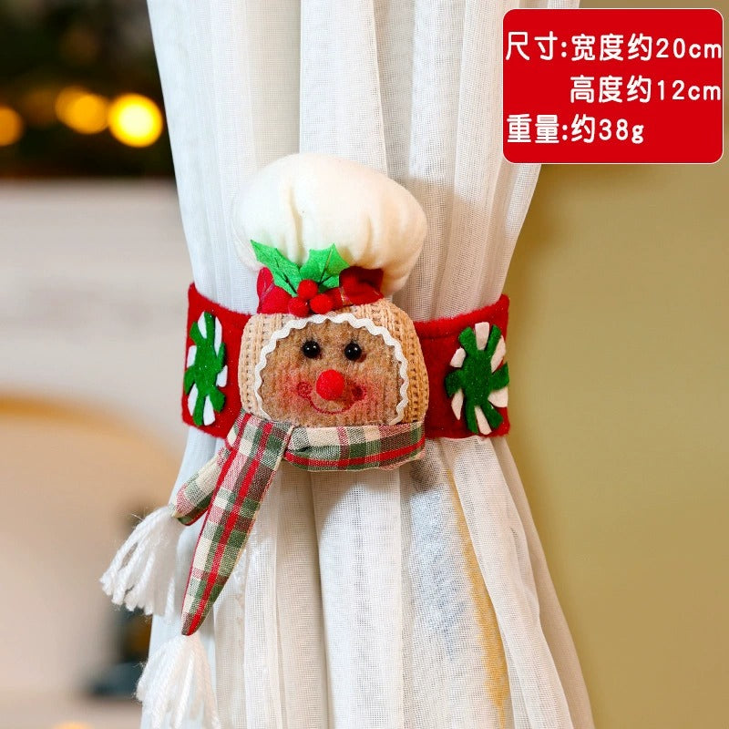 Christmas Curtain Buckle Gingerbread Man Doll